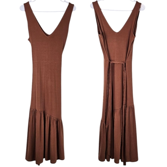 Banana Republic Brown Sleeveless Tie Belt Dress - Picture 1 of 10